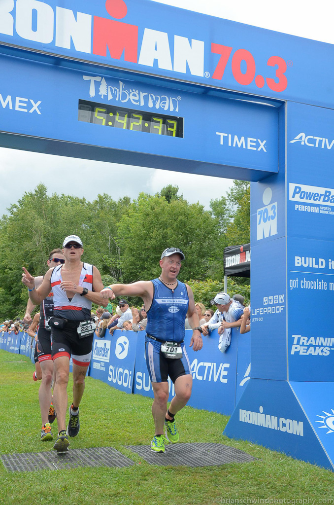Always punch your competitors at the finish!Ironman 70.3 Timberman