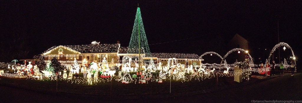 Extravagantly-lit Christmas lights home in Bethlehem that was the destination for the Friday Night Lights run by the Aardvark Running Store.