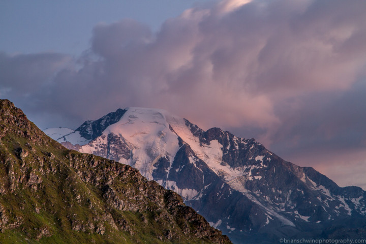 Sunset on Mont Blanc from Cabane du Mont Fort